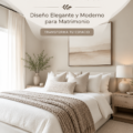 Chambre minimaliste moderne avec décoration épurée et mobilier fonctionnel.