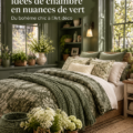 Chambre élégante décorée avec des nuances de vert apaisantes