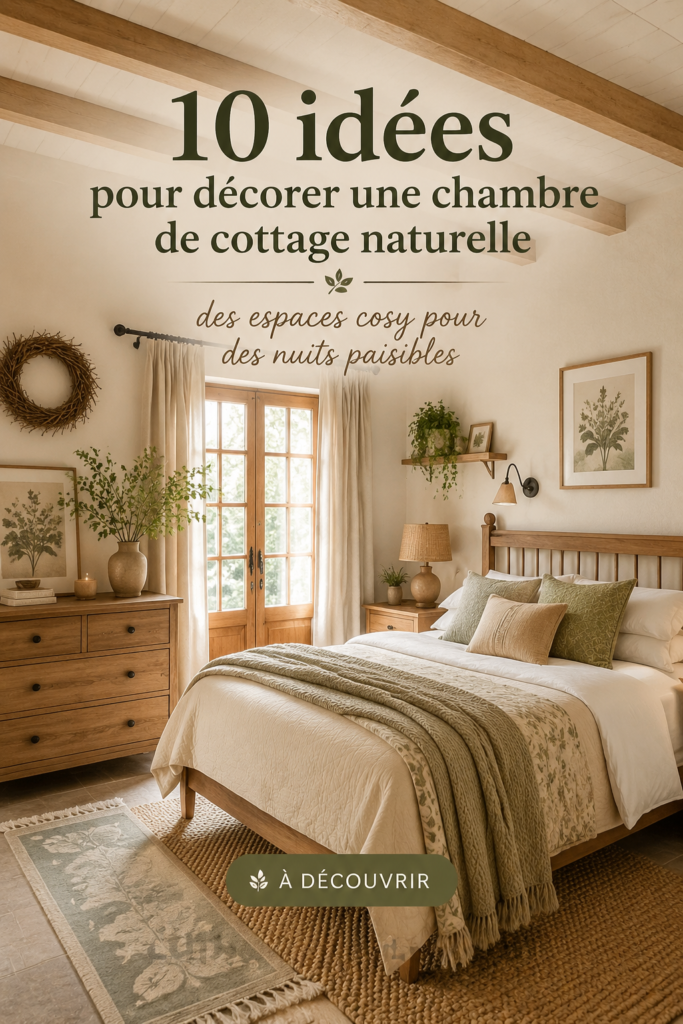 Chambre cosy de style cottage avec des éléments naturels