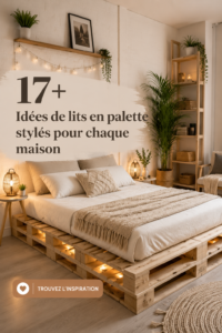 Lit en palette moderne dans une chambre cosy