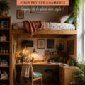 Lit superposé moderne dans une petite chambre avec décoration minimale