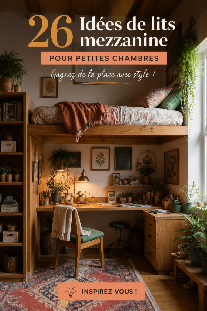 Lit superposé moderne dans une petite chambre avec décoration minimale