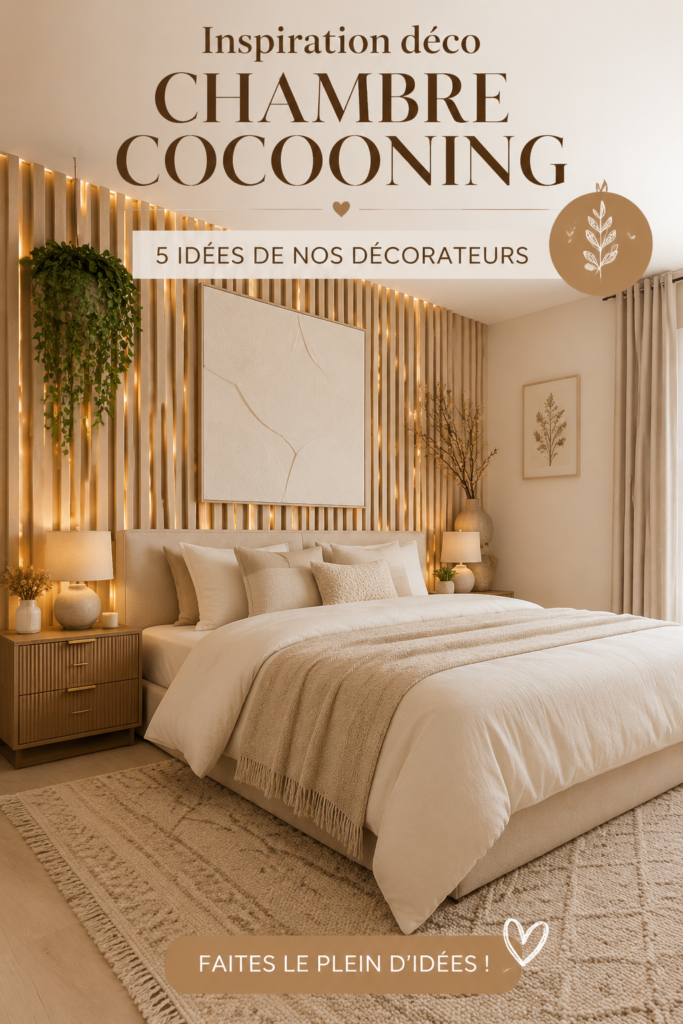 Chambre cocooning avec des textiles doux et des couleurs apaisantes