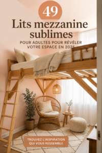 Lit en hauteur moderne avec coin bureau en dessous
