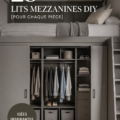 Un lit superposé DIY dans une chambre d'enfant, illuminé et décoré de manière chaleureuse.