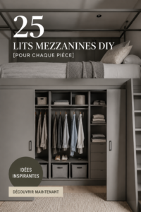 Un lit superposé DIY dans une chambre d'enfant, illuminé et décoré de manière chaleureuse.