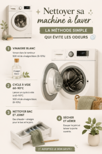 Machine à laver propre avec un linge frais