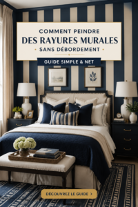 Un mur décoré avec des rayures peintes parfaitement sans débordement.