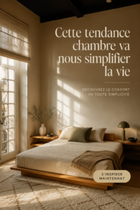 Chambre moderne avec un lit confortable et des rangements bien pensés, représentant une tendance pratique et élégante.