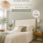 Intérieur d'un appartement chaleureusement décoré avec des touches personnelles