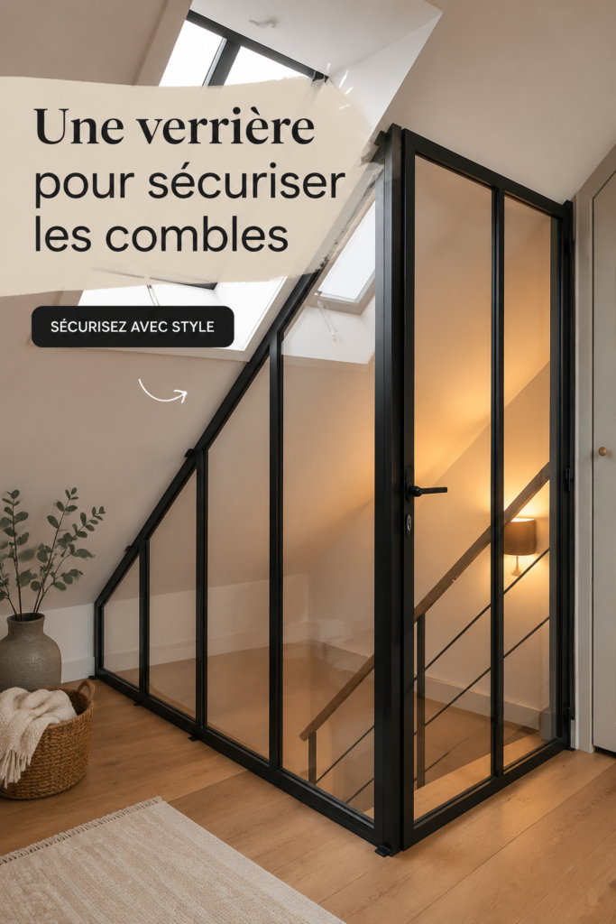 Verrière moderne pour sécuriser des combles, apportant lumière et style.