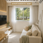 Vue d'un appartement de 36 m² décoré de manière fonctionnelle et chaleureuse.