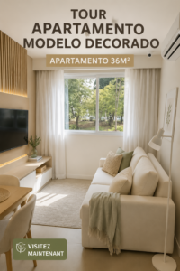 Vue d'un appartement de 36 m² décoré de manière fonctionnelle et chaleureuse.