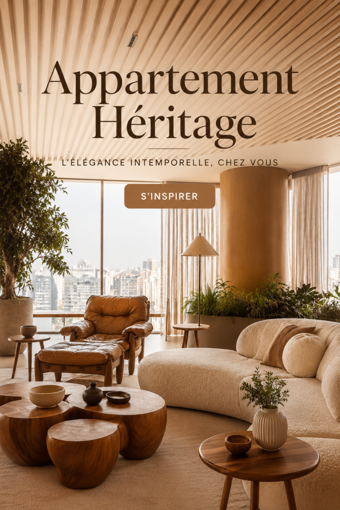 Un salon décoré avec des couleurs chaleureuses et des éléments naturels