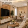 Aménagement moderne d'un petit salon avec faux plafond et éclairage LED
