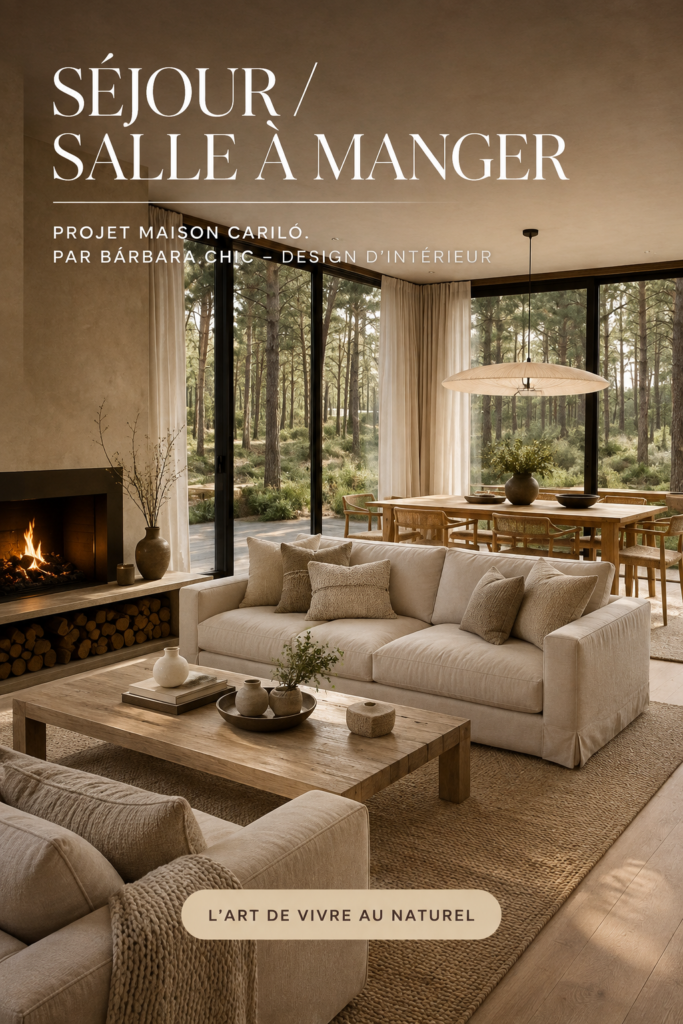 Salon moderne et chaleureux avec des touches de décoration personnelle