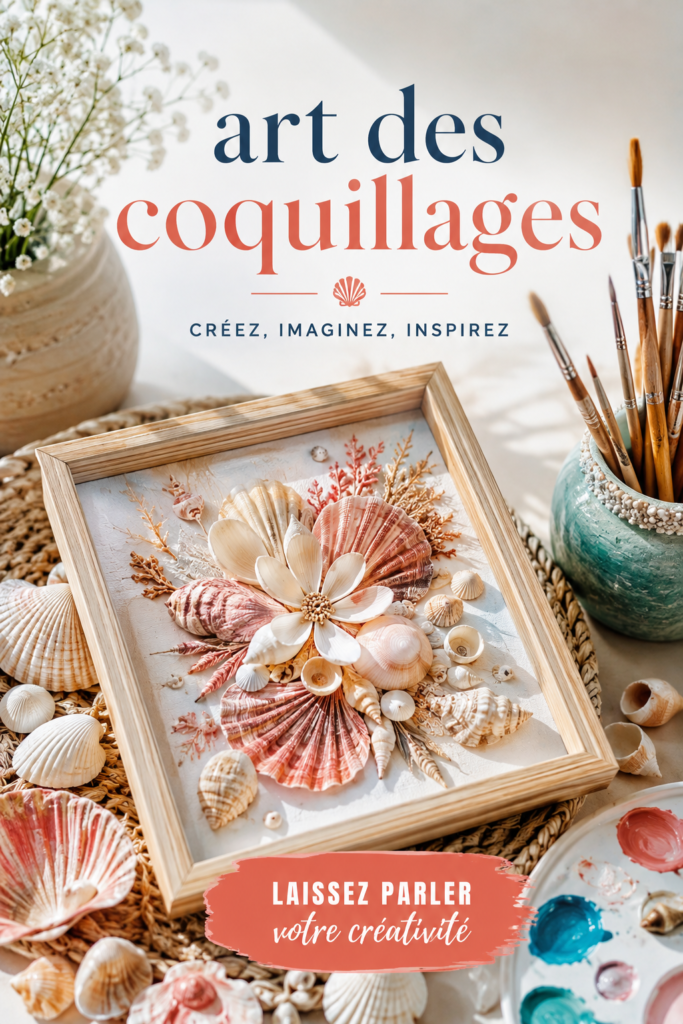Une décoration intérieure élégante avec des œuvres d'art en coquillages.