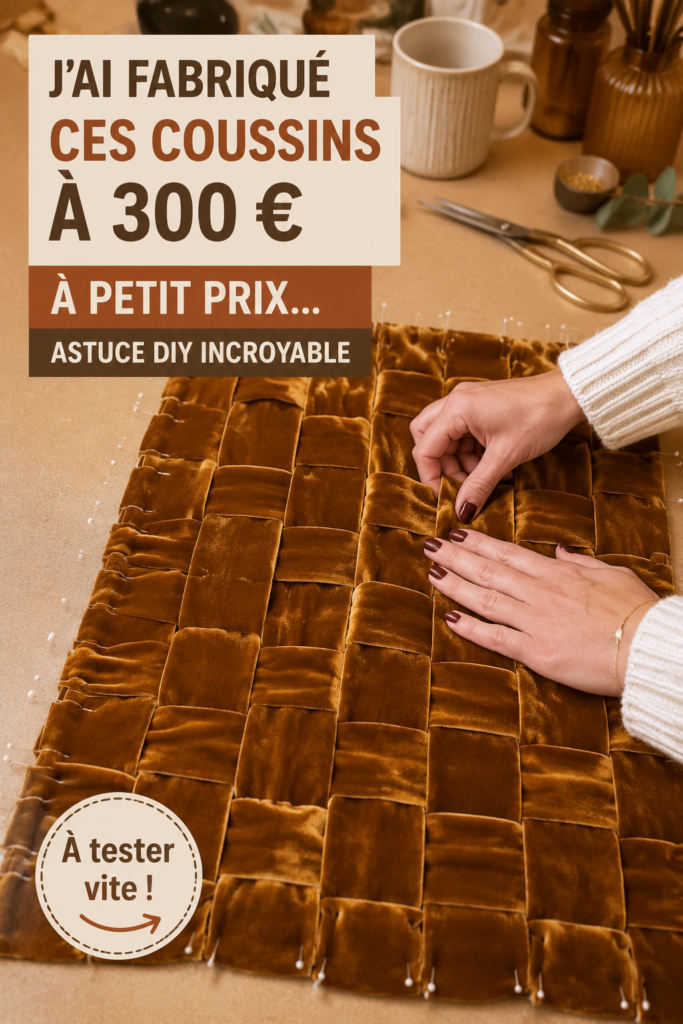 Coussins faits maison colorés disposés sur un canapé moderne