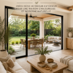 Salon moderne en style ranch avec des éléments naturels
