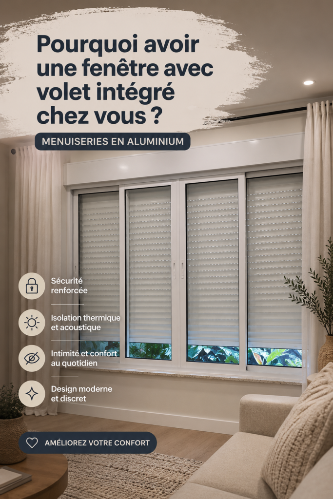 Fenêtre moderne avec stores intégrés dans un intérieur élégant.