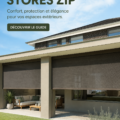 Vue d'un intérieur moderne avec des stores Zipscreen élégants