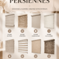 Un intérieur chaleureux avec des rideaux en velours et des stores en bois.