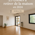 Un intérieur épuré et organisé, prêt pour le désencombrement. Mots clés : décoration intérieure.