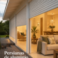 Persiennes en aluminium élégantes intégrées dans un salon moderne
