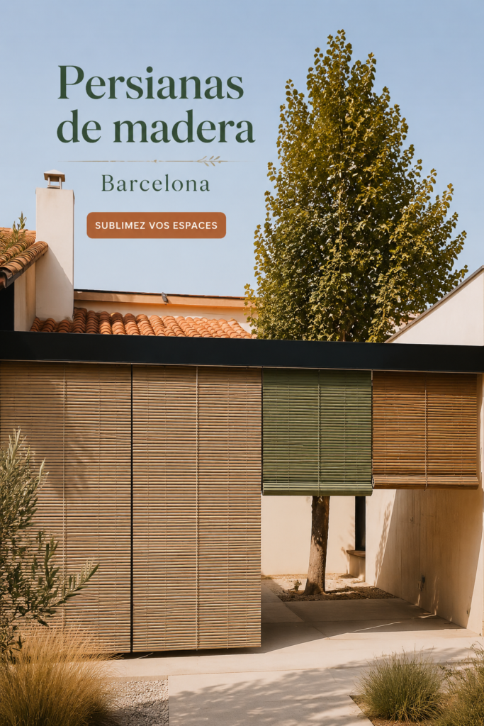 Persiennes en bois dans un intérieur chaleureux et accueillant