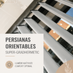 Intérieur moderne avec des persiennes orientables contrôlant la lumière