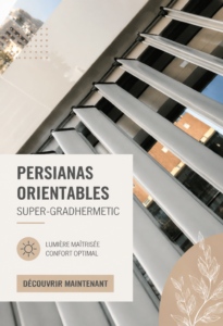 Intérieur moderne avec des persiennes orientables contrôlant la lumière