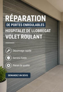 Porte enroulable réparée avec soin dans un intérieur chaleureux