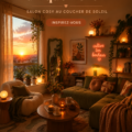 Salon cosy avec des teintes chaleureuses inspirées du coucher de soleil