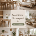 Un salon au design scandinave, lumineux et chaleureux, avec des meubles en bois clair.