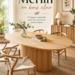 Table ovale Merlin en bois clair, extensible pour repas en famille