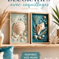 Tableau décoratif mettant en valeur des coquillages sur un fond clair