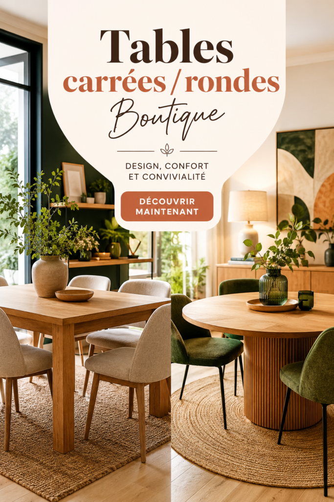 Une table ronde en bois au design moderne dans une salle à manger chaleureuse.