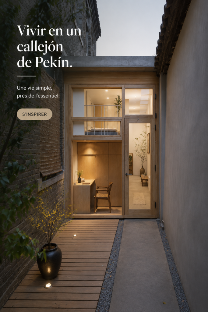 Aménagement inspiré des ruelles de Pékin avec décoration chaleureuse