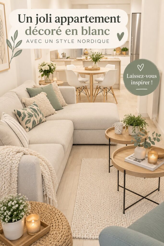 Intérieur d'un appartement moderne décoré en blanc avec style nordique