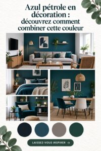 Intérieur moderne avec des touches de bleu pétrole dans la décoration.