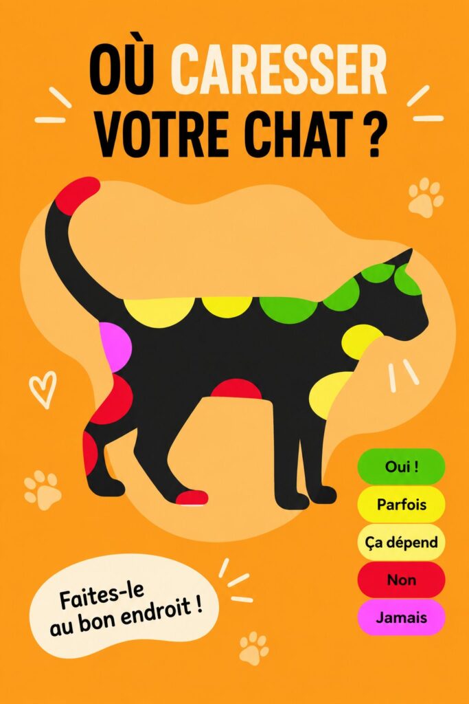 Un chat aux yeux fermés appréciant des caresses sur la tête.