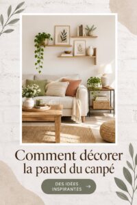 Mur décoré avec des œuvres d'art et des étagères au-dessus d'un canapé moderne.