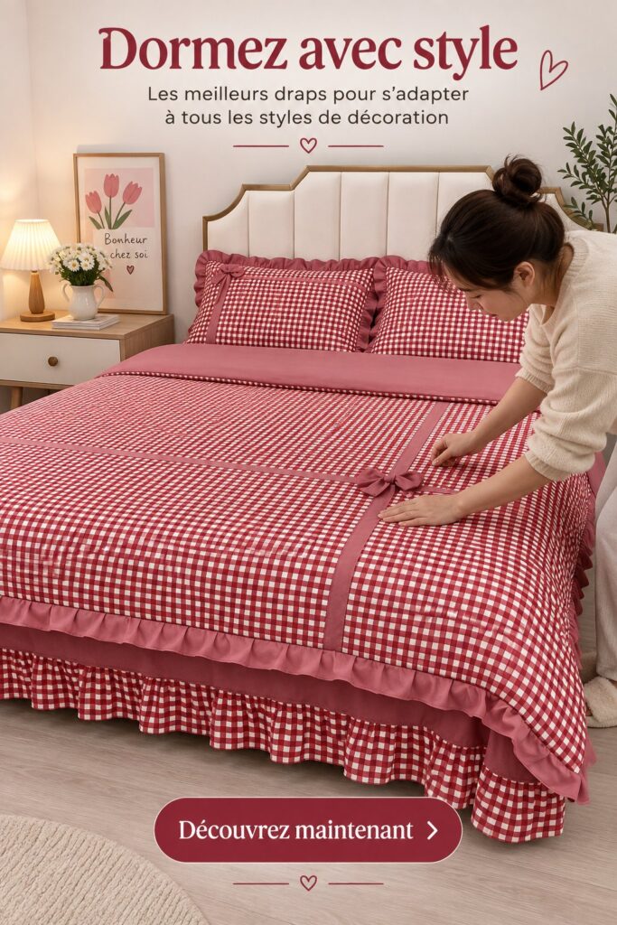 Draps élégants sur un lit bien décoré dans une chambre