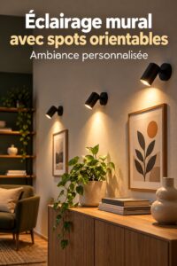 Une pièce moderne avec des spots muraux décoratifs
