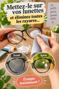 Image de lunettes avec des rayures, montrant l'importance de l'entretien