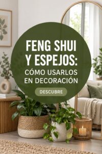 Salon décoré avec un grand miroir suivant les principes du Feng Shui