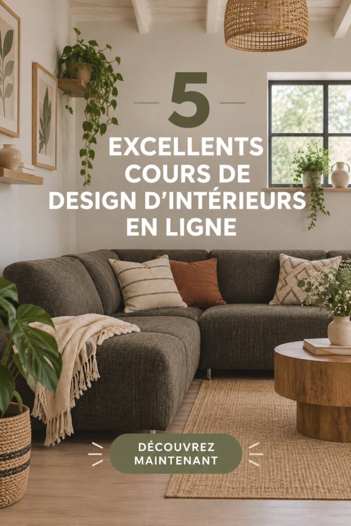 Rassemblement d'outils de décoration intérieure montrant des formations en ligne