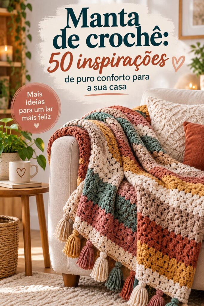 Couverture au crochet chaleureuse dans un salon élégant