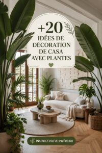 Intérieur chaleureux avec des plantes vertes décoratives disposées dans le salon