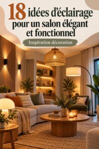 Salon lumineux avec différentes lampes créant une ambiance chaleureuse.